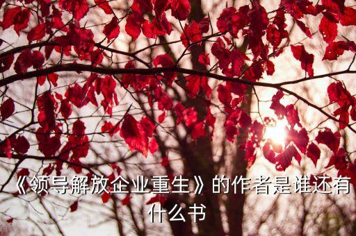 《領(lǐng)導(dǎo)解放企業(yè)重生》的作者是誰還有什么書