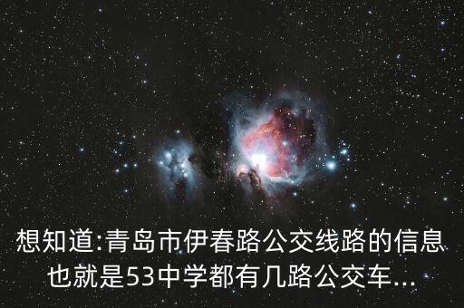 想知道:青島市伊春路公交線路的信息也就是53中學(xué)都有幾路公交車...