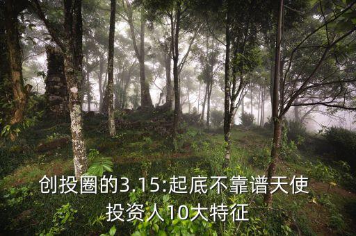 創(chuàng)投圈的3.15:起底不靠譜天使 投資人10大特征