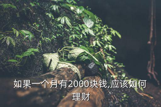 如果一個月有2000塊錢,應(yīng)該如何 理財