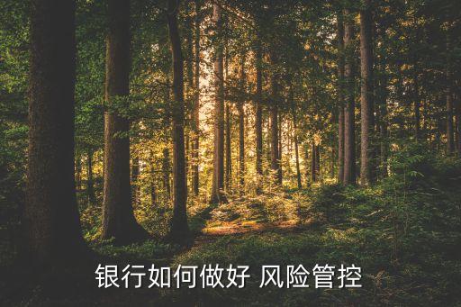 銀行如何做好 風(fēng)險(xiǎn)管控