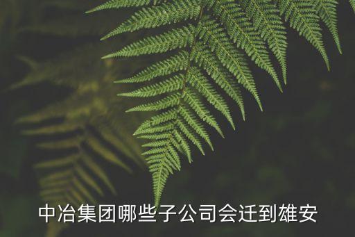 中冶集團(tuán)哪些子公司會(huì)遷到雄安