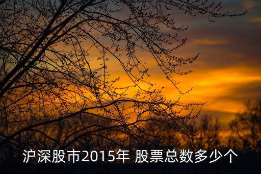 滬深股市2015年 股票總數(shù)多少個(gè)