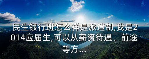  民生銀行班怎么樣是派遣制,我是2014應(yīng)屆生,可以從薪資待遇、前途等方...