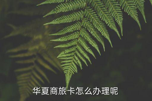 華夏商旅卡怎么辦理呢