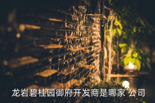  龍巖碧桂園御府開發(fā)商是哪家 公司