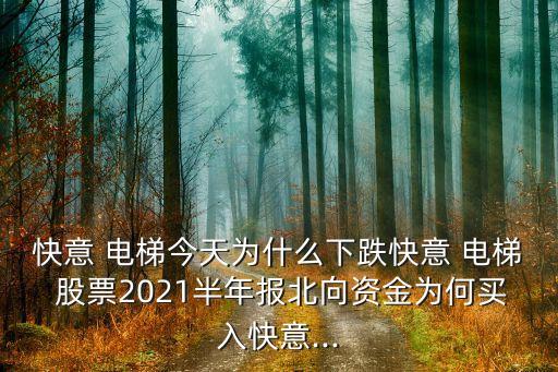 快意 電梯今天為什么下跌快意 電梯 股票2021半年報(bào)北向資金為何買入快意...