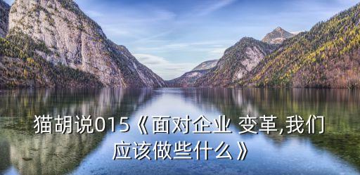 貓胡說015《面對企業(yè) 變革,我們應(yīng)該做些什么》