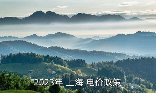 2023年 上海 電價政策