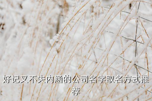 好記又不失內涵的公司名字取名方式推薦