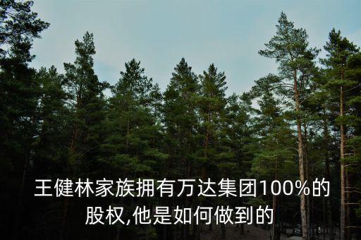  王健林家族擁有萬(wàn)達(dá)集團(tuán)100%的股權(quán),他是如何做到的