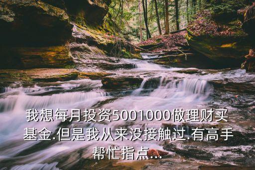 我想每月投資5001000做理財(cái)買(mǎi) 基金.但是我從來(lái)沒(méi)接觸過(guò).有高手幫忙指點(diǎn)...