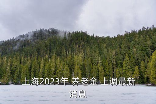  上海2023年 養(yǎng)老金 上調最新消息