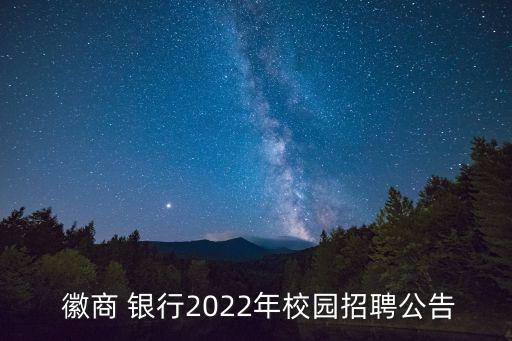  徽商 銀行2022年校園招聘公告