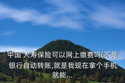 中國(guó) 人壽保險(xiǎn)可以網(wǎng)上繳費(fèi)嗎(不是 銀行自動(dòng)轉(zhuǎn)賬,就是我現(xiàn)在拿個(gè)手機(jī)就能...