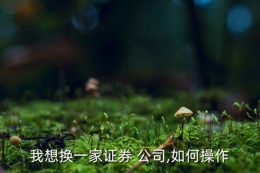 我想換一家證券 公司,如何操作