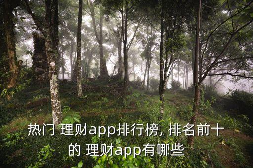 熱門(mén) 理財(cái)app排行榜, 排名前十的 理財(cái)app有哪些