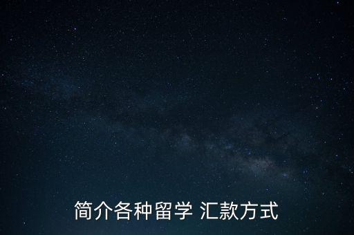 簡介各種留學(xué) 匯款方式