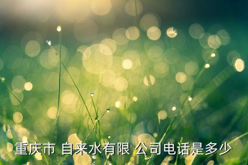 重慶市 自來(lái)水有限 公司電話是多少