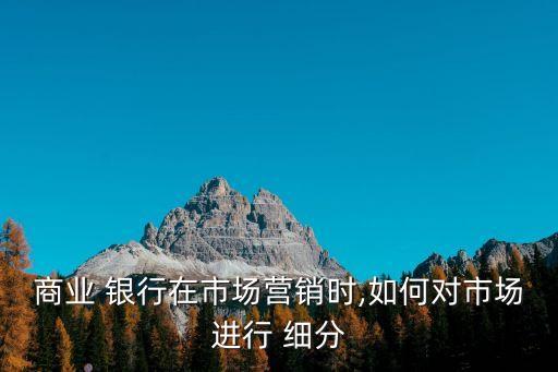 商業(yè) 銀行在市場(chǎng)營(yíng)銷(xiāo)時(shí),如何對(duì)市場(chǎng)進(jìn)行 細(xì)分