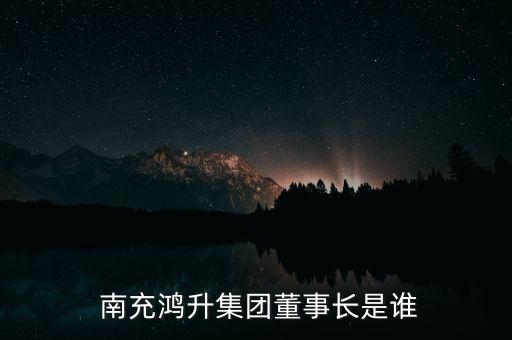  南充鴻升集團(tuán)董事長(zhǎng)是誰