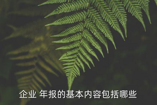 企業(yè) 年報(bào)的基本內(nèi)容包括哪些