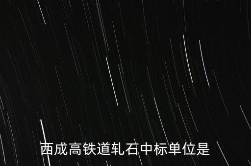 西成高鐵道軋石中標單位是