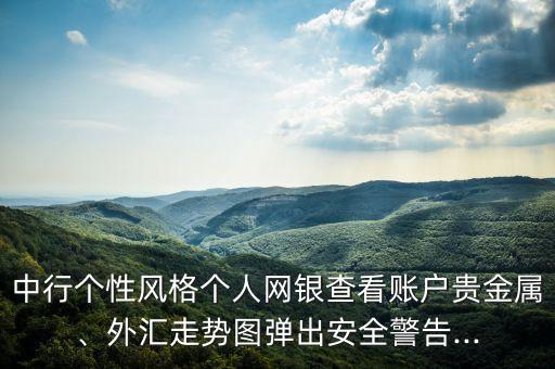 中行個性風(fēng)格個人網(wǎng)銀查看賬戶貴金屬、外匯走勢圖彈出安全警告...