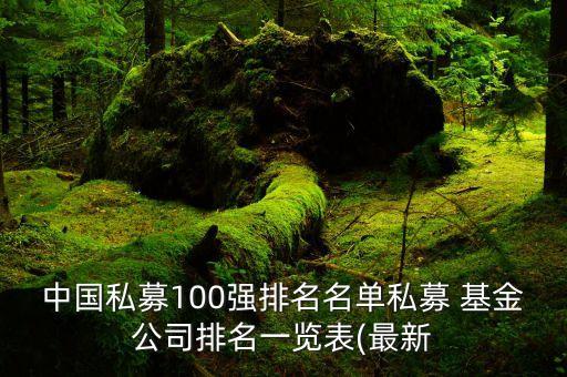 中國(guó)私募100強(qiáng)排名名單私募 基金公司排名一覽表(最新