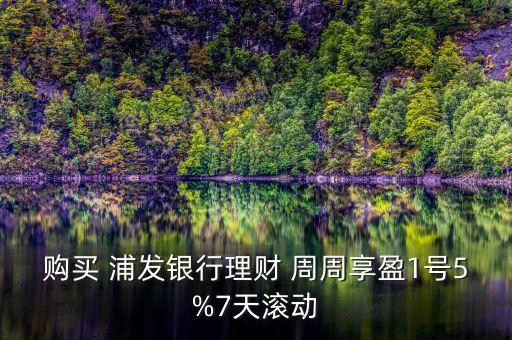 購買 浦發(fā)銀行理財(cái) 周周享盈1號5%7天滾動