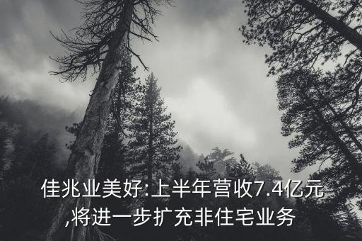  佳兆業(yè)美好:上半年營收7.4億元,將進(jìn)一步擴(kuò)充非住宅業(yè)務(wù)