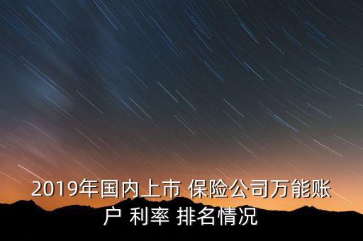 2019年國(guó)內(nèi)上市 保險(xiǎn)公司萬(wàn)能賬戶 利率 排名情況