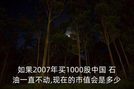 如果2007年買1000股中國 石油一直不動,現(xiàn)在的市值會是多少