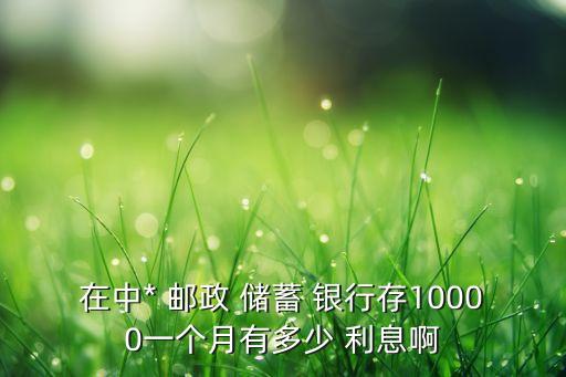 在中* 郵政 儲(chǔ)蓄 銀行存10000一個(gè)月有多少 利息啊