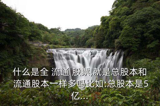 什么是全 流通 股票,就是總股本和 流通股本一樣多嗎比如:總股本是5億...