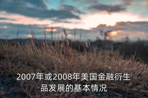 2007年或2008年美國(guó)金融衍生品發(fā)展的基本情況