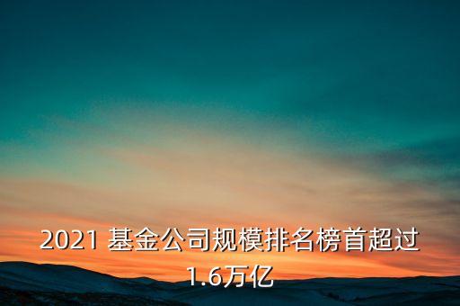 2021 基金公司規(guī)模排名榜首超過(guò)1.6萬(wàn)億