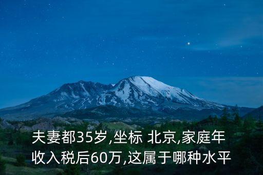 夫妻都35歲,坐標 北京,家庭年 收入稅后60萬,這屬于哪種水平