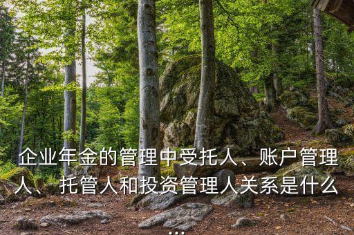  企業(yè)年金的管理中受托人、賬戶(hù)管理人、 托管人和投資管理人關(guān)系是什么...