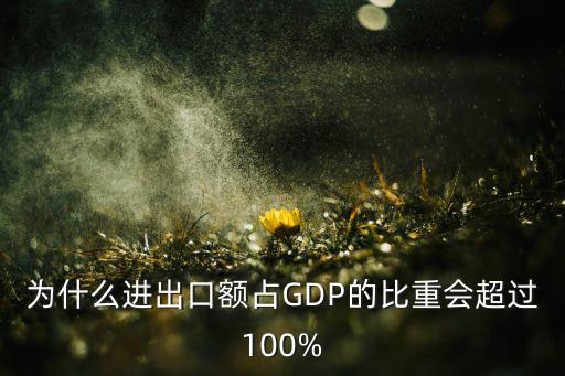 為什么進(jìn)出口額占GDP的比重會(huì)超過100%