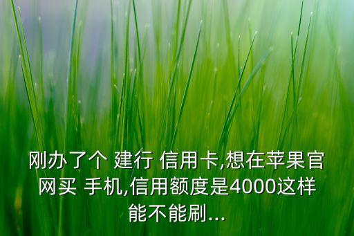 剛辦了個(gè) 建行 信用卡,想在蘋(píng)果官網(wǎng)買 手機(jī),信用額度是4000這樣能不能刷...