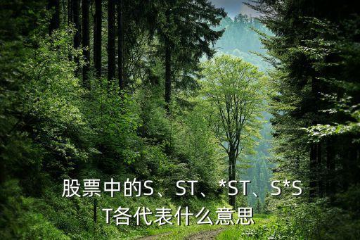  股票中的S、ST、*ST、S*ST各代表什么意思