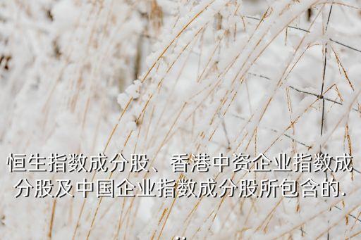 恒生指數(shù)成分股、香港中資企業(yè)指數(shù)成分股及中國企業(yè)指數(shù)成分股所包含的...