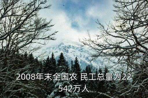 2008年末全國(guó)農(nóng) 民工總量為22542萬(wàn)人