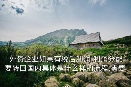  外資企業(yè)如果有稅后利潤,利潤分配要轉回國內具體是什么樣的流程,需要...