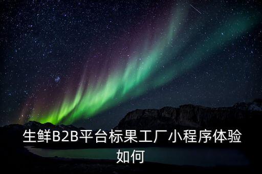  生鮮B2B平臺(tái)標(biāo)果工廠小程序體驗(yàn)如何