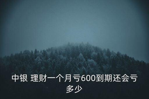 中銀 理財一個月虧600到期還會虧多少